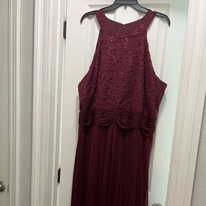David’s bridal bridesmaid dress plus size wine